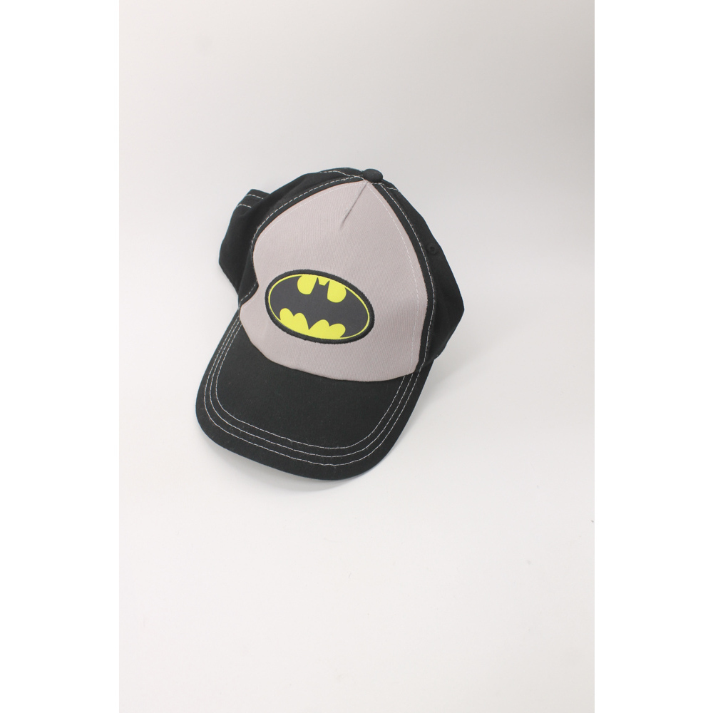 Batman black with gray front panel bat signal baseball cap toddler 100% cotton